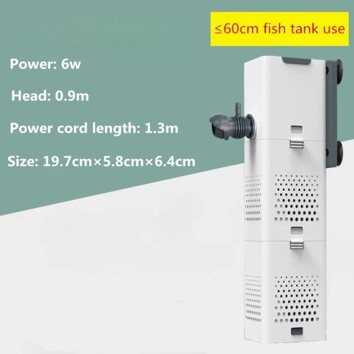 Aquarium Filter Pump Built-In Filtration & Aeration