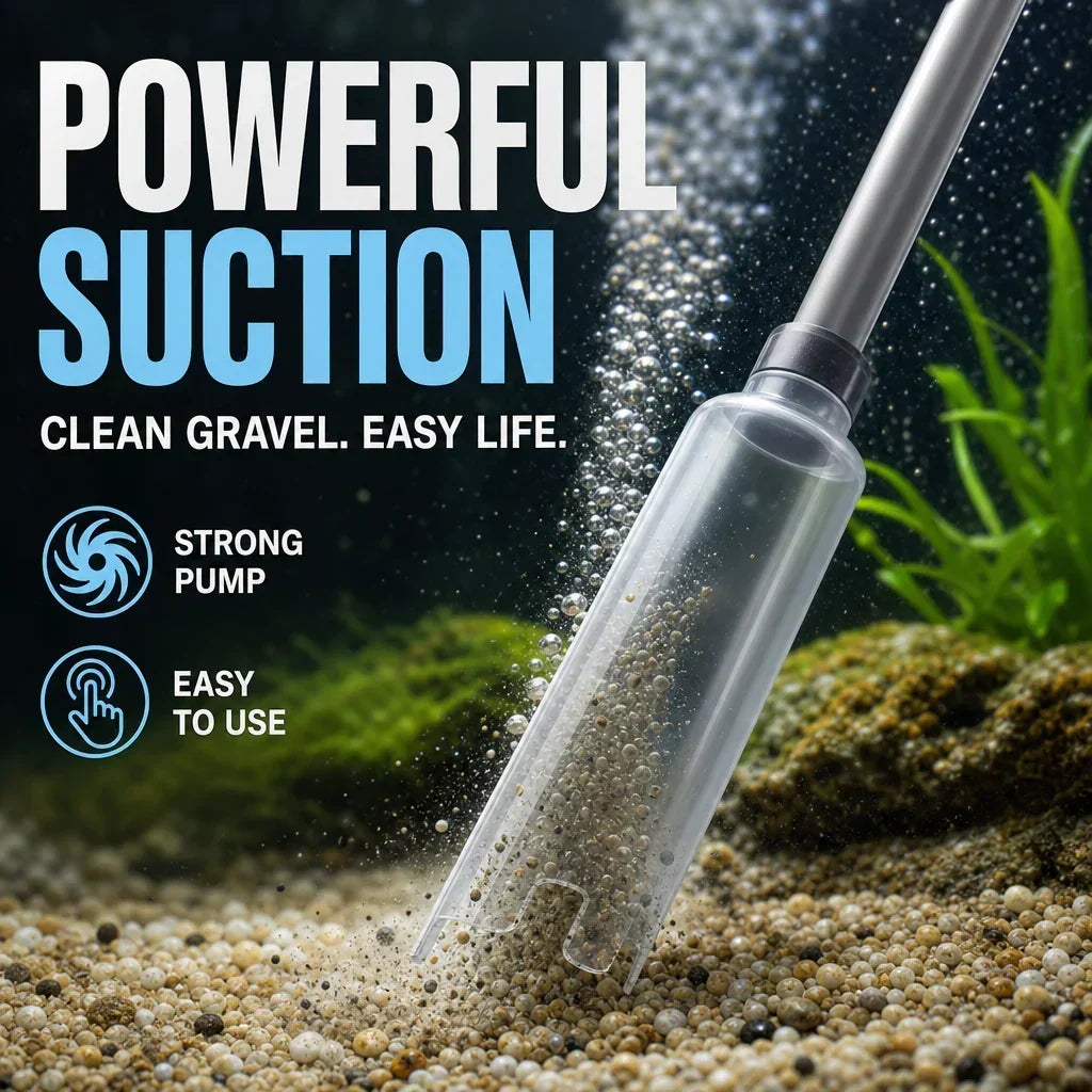 Aquarium Gravel Cleaner Battery-Powered Adjustable Suction Pump