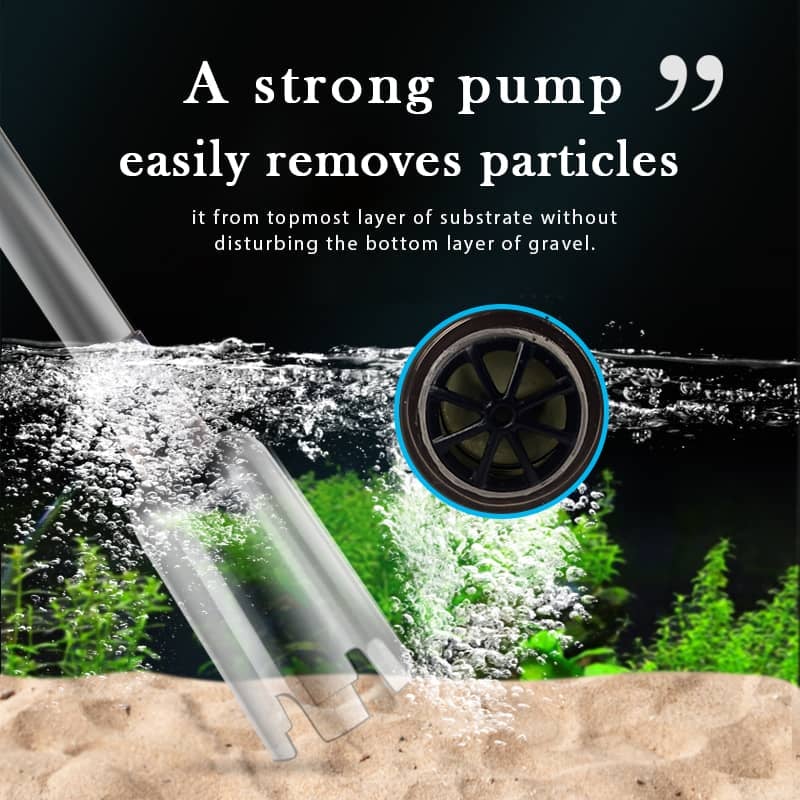 Aquarium Gravel Cleaner Battery-Powered Adjustable Suction Pump