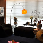 Arc Floor Lamp Curved Design Adjustable Height Warm Ambient Light