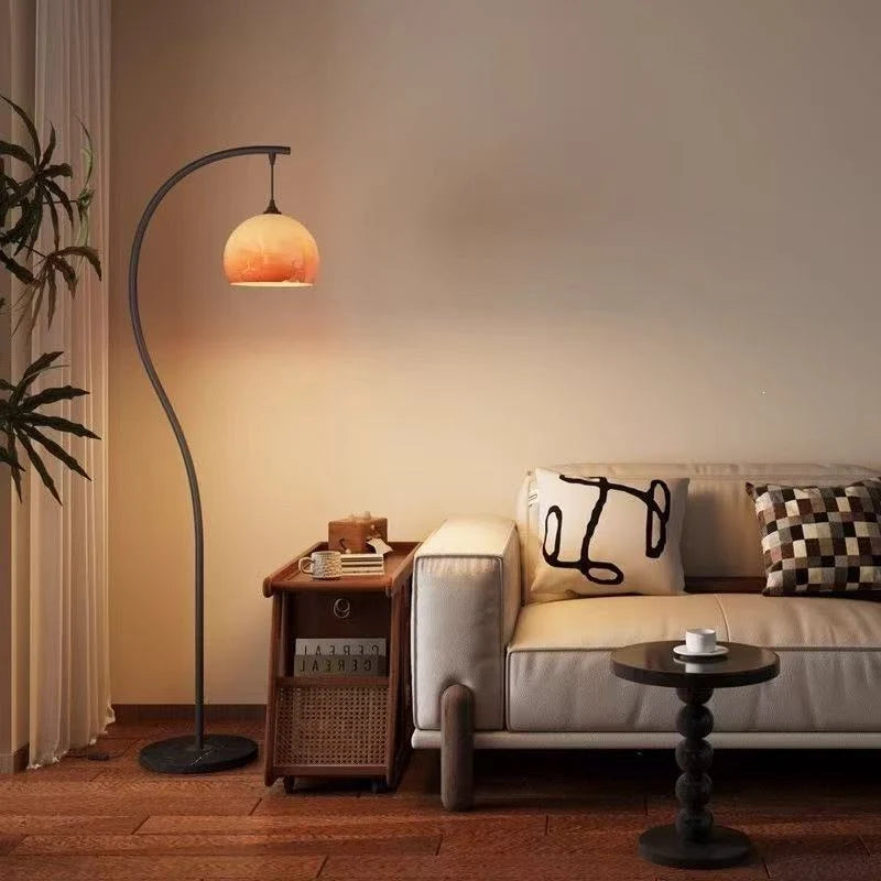 Arc Floor Lamp Space-Saving Design Three-Color Dimming Foot Switch