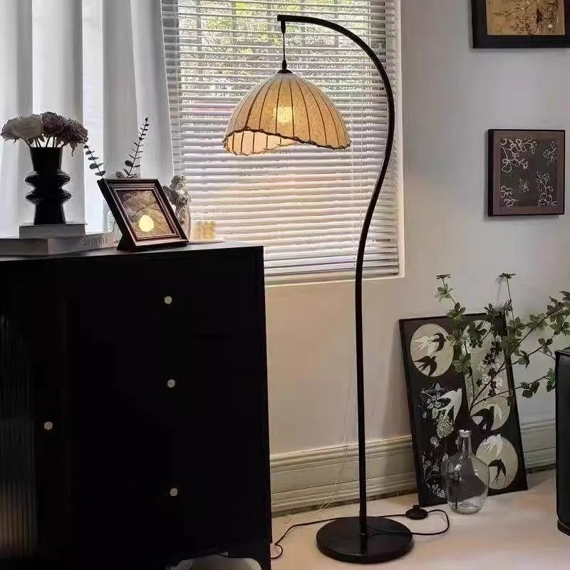 Arc Floor Lamp Space-Saving Design Three-Color Dimming Foot Switch