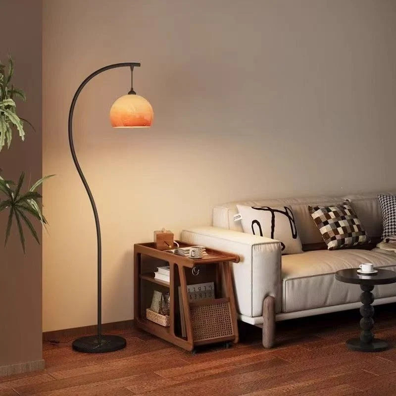 Arc Floor Lamp Space-Saving Design Three-Color Dimming Foot Switch