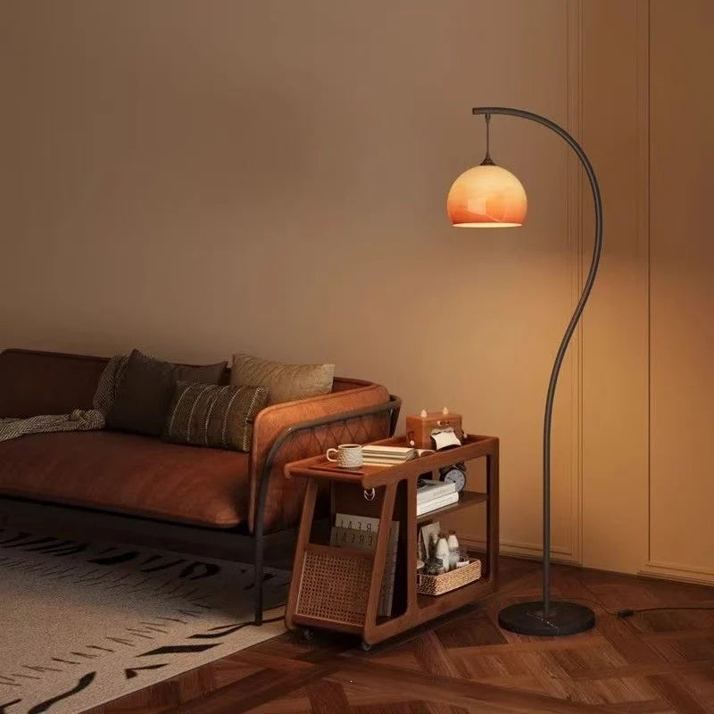 Arc Floor Lamp Space-Saving Design Three-Color Dimming Foot Switch