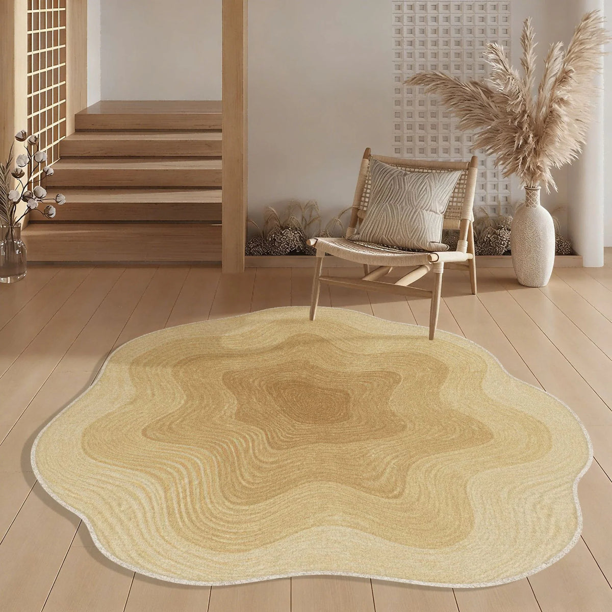 Area Rug Abstract Design Soft Texture Non-Slip Backing
