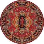 Area Rug Round Vintage Floral Non-Slip Backing