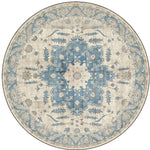 Area Rug Round Vintage Floral Non-Slip Backing