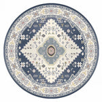Area Rug Round Vintage Floral Non-Slip Backing