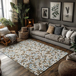 Area Rug Soft Flannel Non-Slip Geometric Pattern
