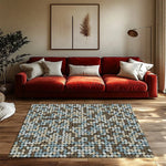 Area Rug Soft Flannel Non-Slip Geometric Pattern