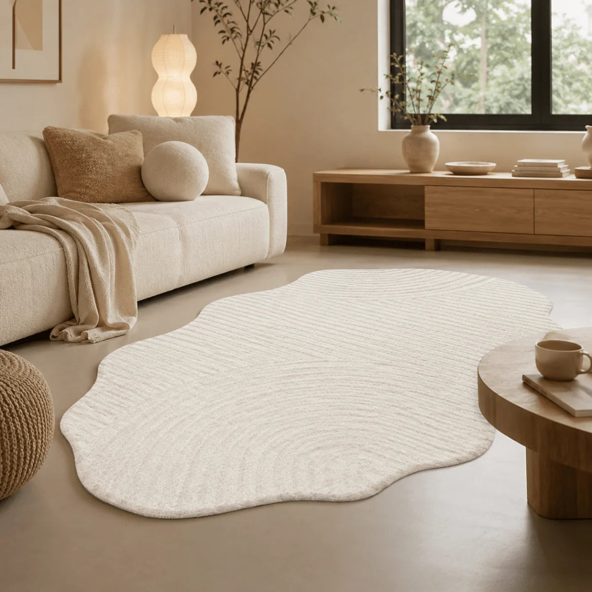 Area Rug Soft Plush Texture Modern Design