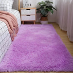 Area Rug Soft Polyester Easy-Clean Cream White