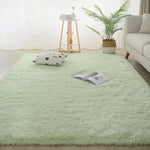 Area Rug Soft Polyester Easy-Clean Cream White