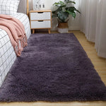 Area Rug Soft Polyester Easy-Clean Cream White