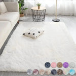 Area Rug Soft Polyester Easy-Clean Cream White