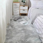 Area Rug Soft Polyester Easy-Clean Cream White