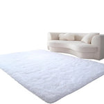 Area Rug Soft Polyester Easy-Clean Cream White