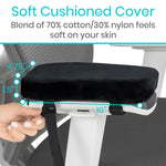 Armrest Pads Contouring Memory Foam Removable Cover Non-Slip Base