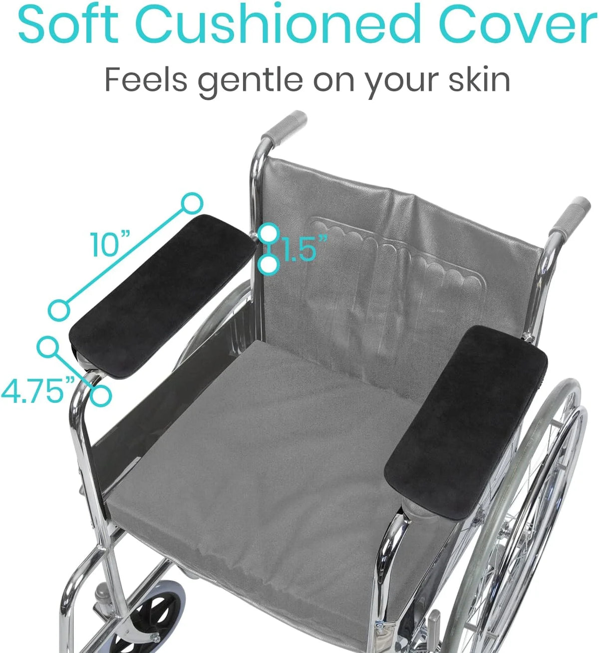 Armrest Pads Contouring Memory Foam Removable Non-Slip Cover