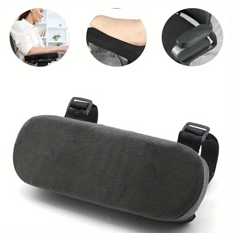Armrest Pads Memory Foam Velvet Cover & Anti-Slip Straps