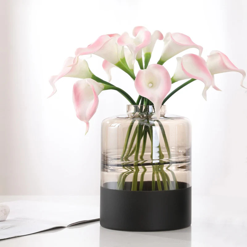 Artificial Calla Lily Bouquet Realistic No-Maintenance White & Yellow Flowers