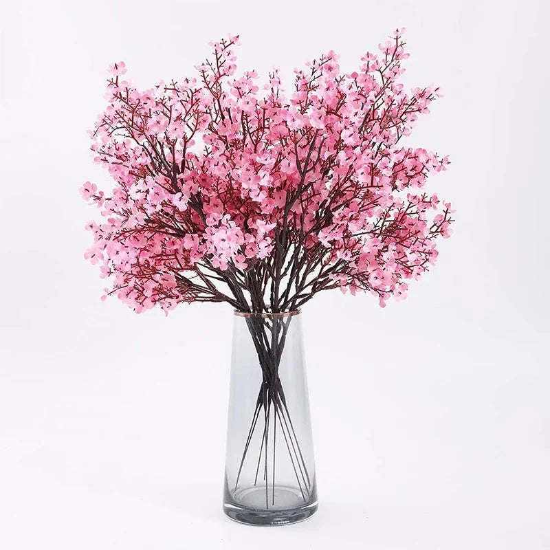 Artificial Cherry Blossom Stem Lifelike Pink Flexible Stem