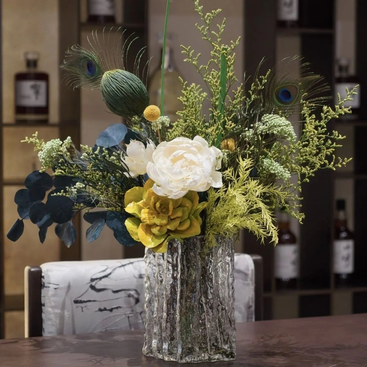Artificial Floral Arrangement Lifelike & Maintenance-Free Indoor Centerpiece