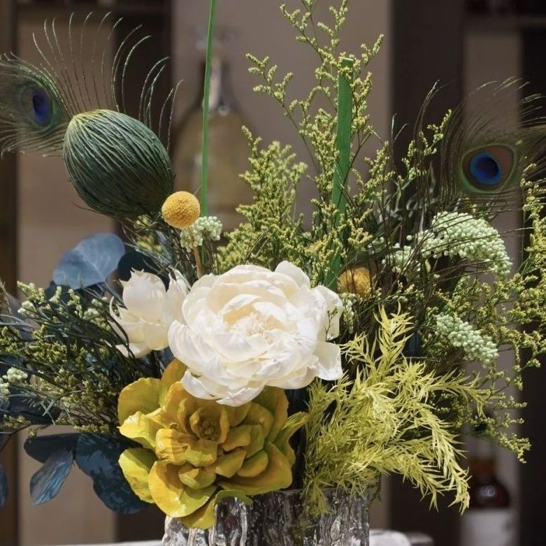 Artificial Floral Arrangement Lifelike & Maintenance-Free Indoor Centerpiece