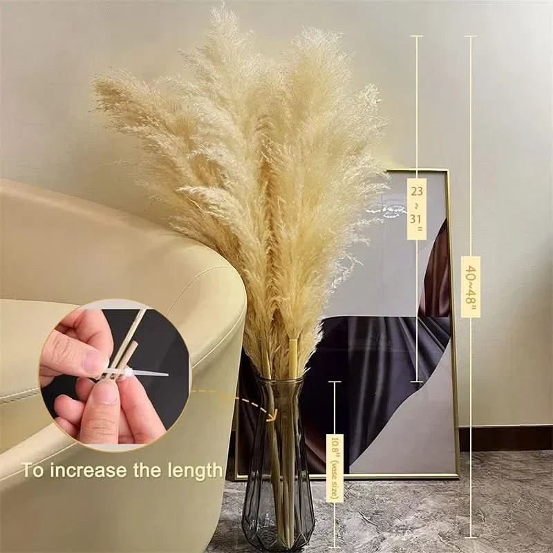 Artificial Pampas Grass 25.6-Inch Maintenance-Free Decor