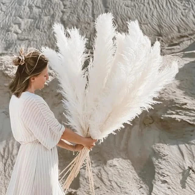 Artificial Pampas Grass 25.6-Inch Maintenance-Free Decor