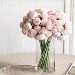 Artificial Peony Bouquet Silk 27 Blooms Lifelike Appearance