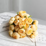 Artificial Peony Bouquet Silk 27 Blooms Lifelike Appearance