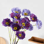 Artificial Poppy Flower Stem Lifelike No Maintenance