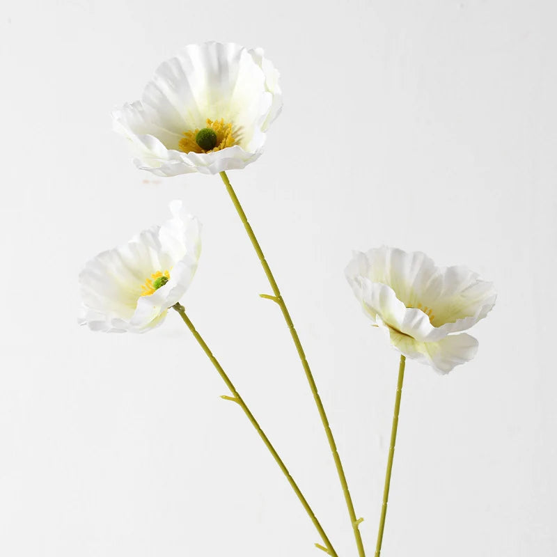 Artificial Poppy Flower Stem Lifelike No Maintenance