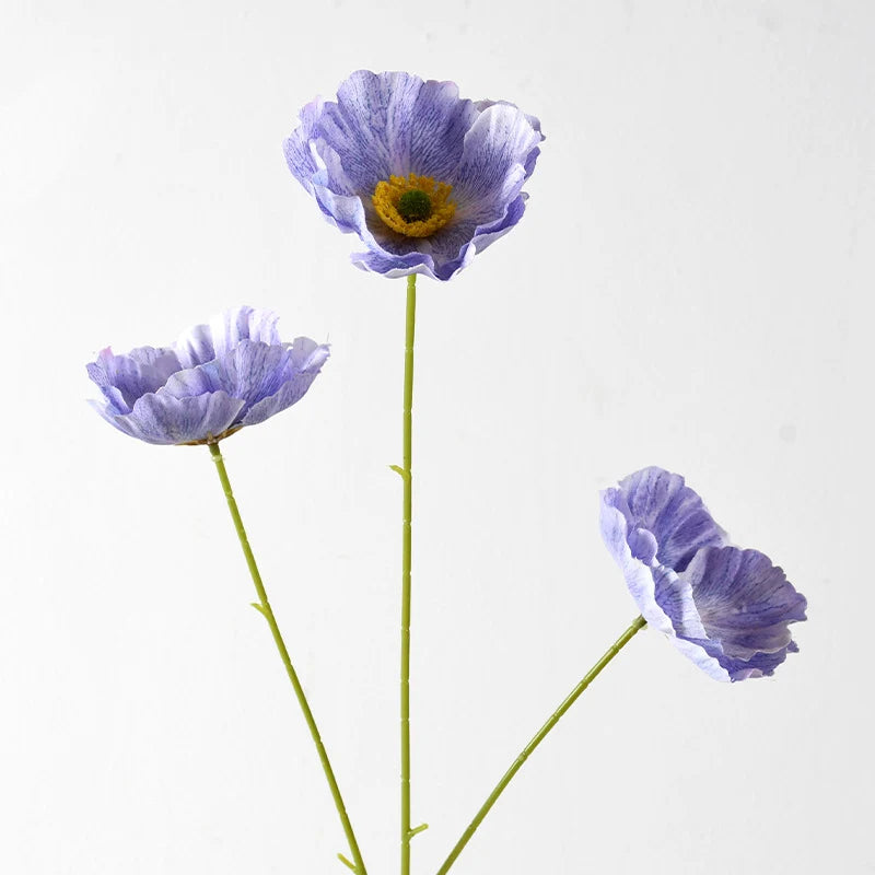 Artificial Poppy Flower Stem Lifelike No Maintenance