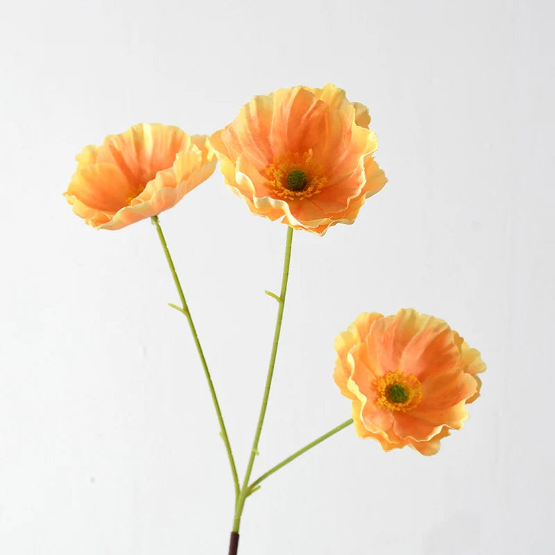 Artificial Poppy Flower Stem Lifelike No Maintenance