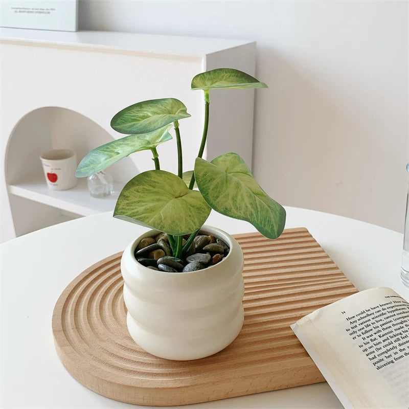 Artificial Potted Plant Realistic Low-Maintenance With Pot