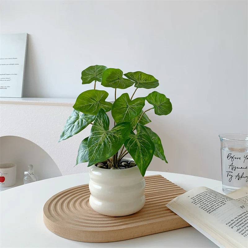 Artificial Potted Plant Realistic Low-Maintenance With Pot