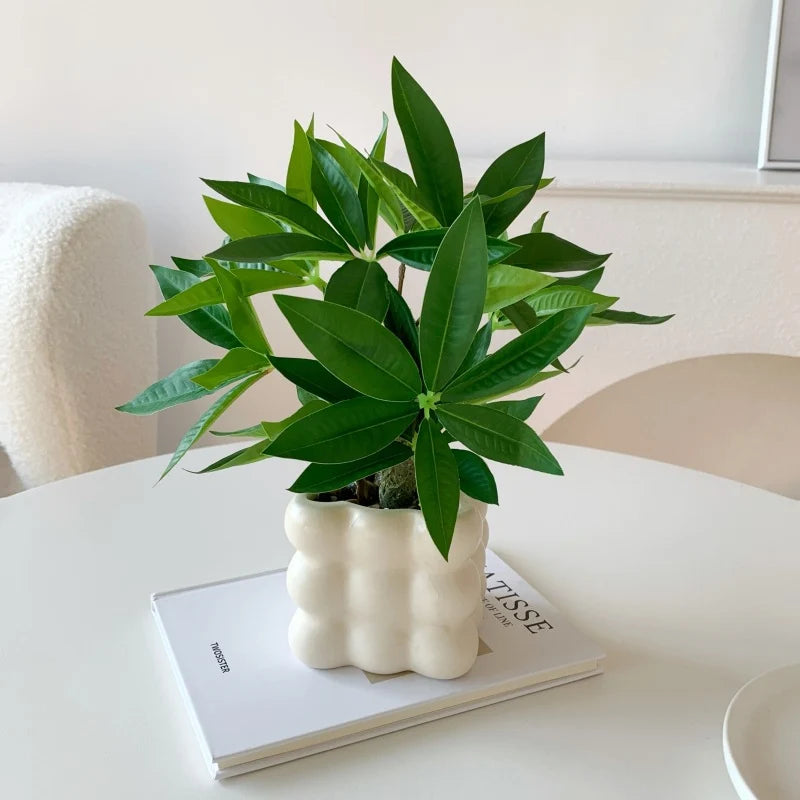 Artificial Potted Plant Realistic Low-Maintenance With Pot