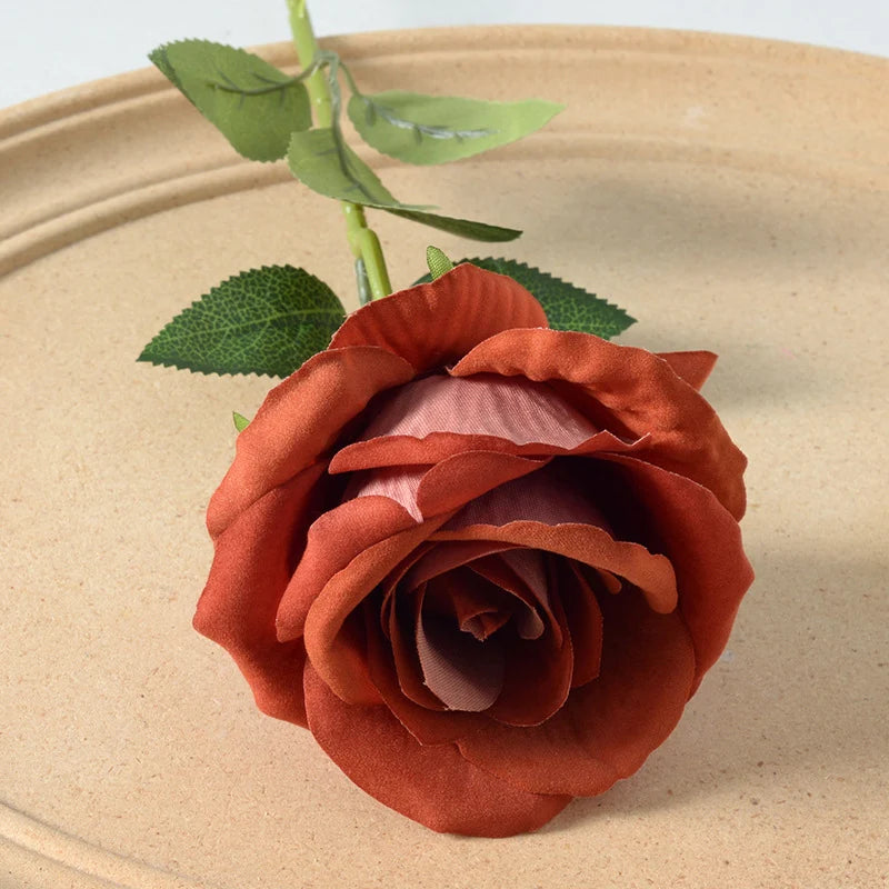 Artificial Rose Stem Realistic Silk Long-Lasting Decor