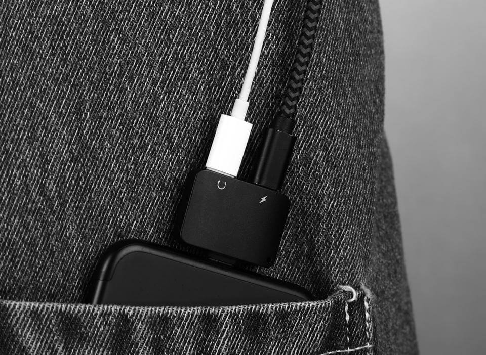 Audio Adapter Lightning Charging & Headphone Listening 3-in-1