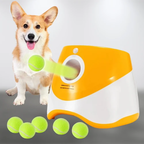 Automatic Ball Launcher Adjustable Distance With 6 Balls