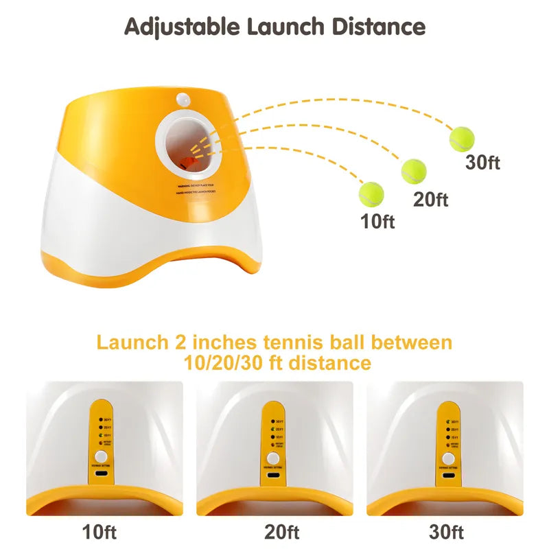 Automatic Ball Launcher Adjustable Distance With 6 Balls
