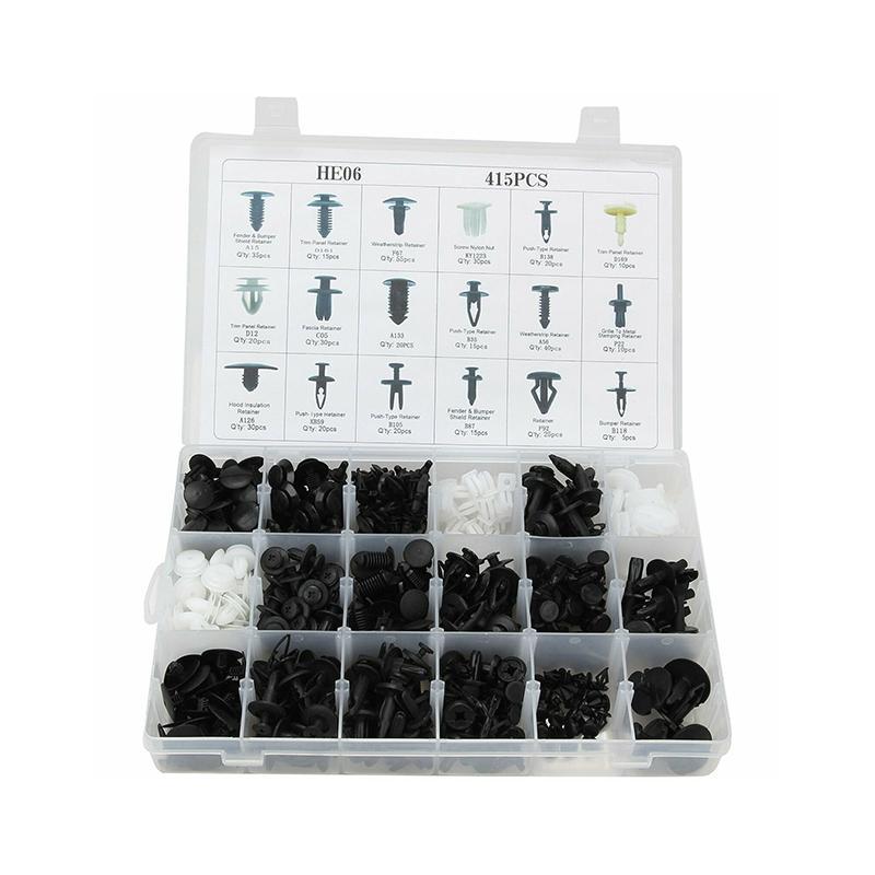 Automotive Fastener Kit 415-Piece Nylon Rivets & Tools