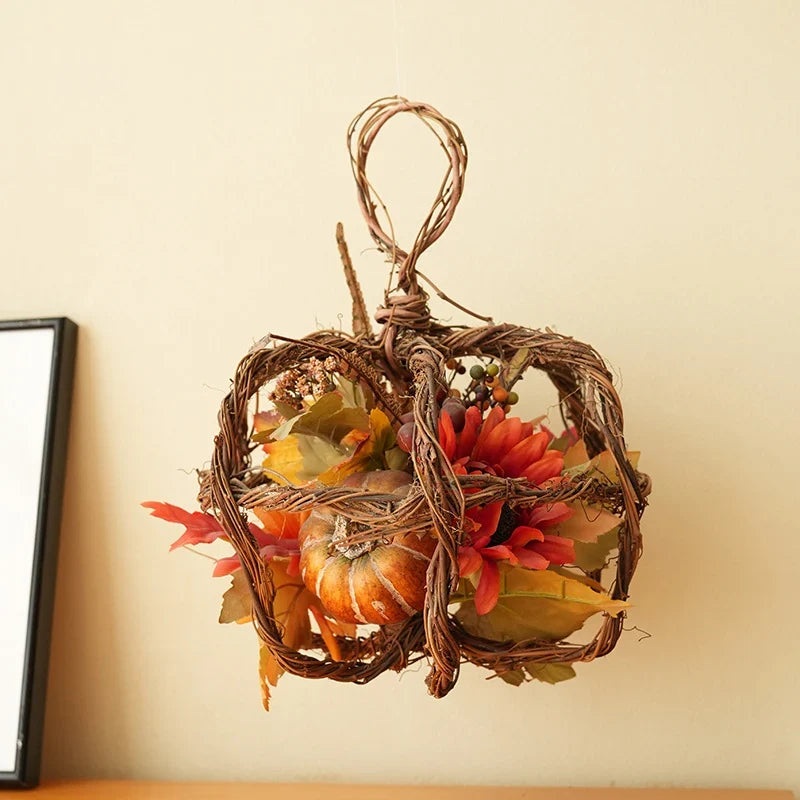 Autumn Wreath Artificial Pumpkins & Foliage Fade Resistant