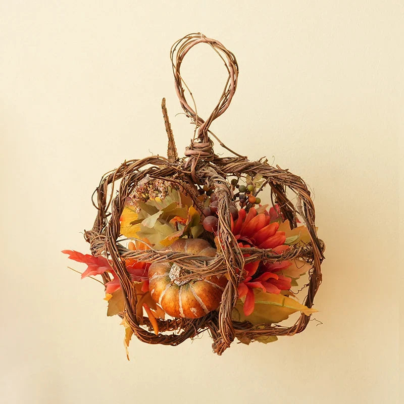 Autumn Wreath Artificial Pumpkins & Foliage Fade Resistant