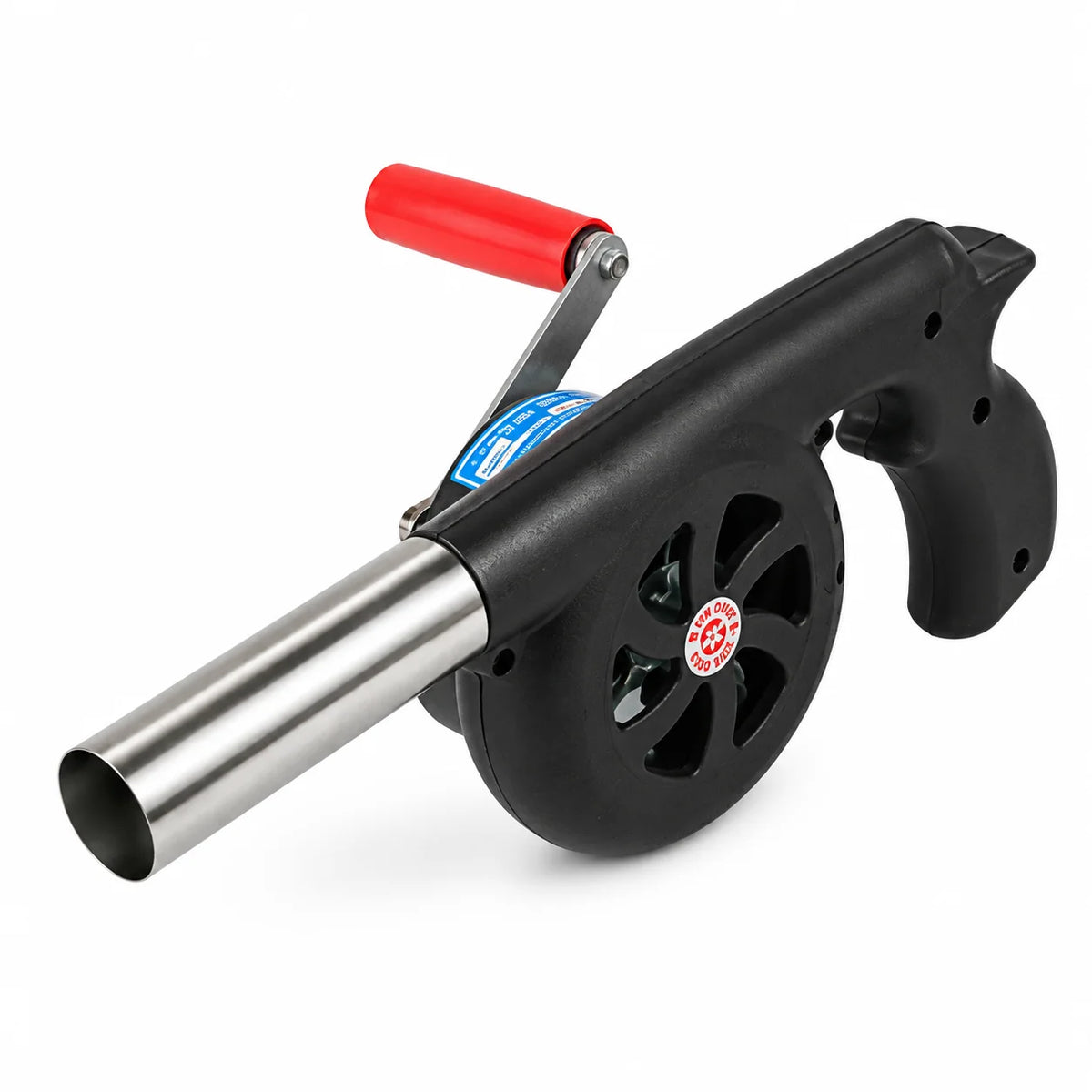 BBQ Fire Starter Blower Manual Crank Heat-Resistant Metal Nozzle