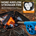 BBQ Fire Starter Blower Manual Crank Heat-Resistant Metal Nozzle