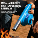 BBQ Fire Starter Blower Manual Crank Heat-Resistant Metal Nozzle