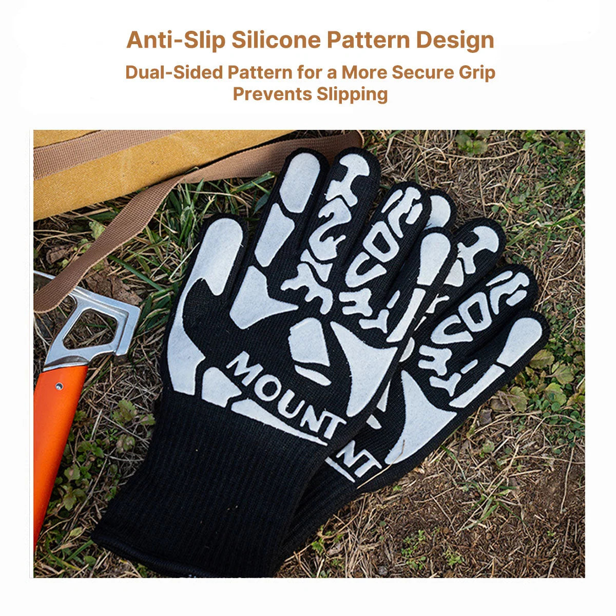 BBQ Gloves Heat-Resistant Non-Slip Grip Extended Cuffs